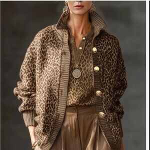 STYLEWE Brown Leopard Teddy Jacket